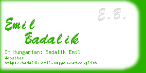 emil badalik business card